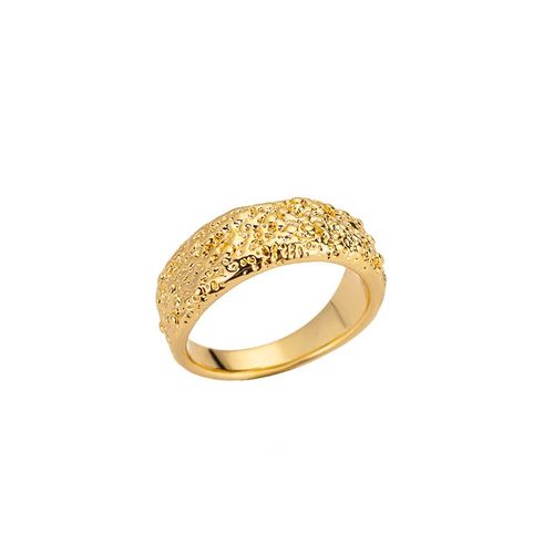 Bague Liquide Granuleuse À Bord Large Conviviale Ré En Acier Inoxydable Pour Femme, Bande De Promesse De Mariage, Bijoux De Document Doré, Cadeau De Charme D'anniversaire, Nouveau