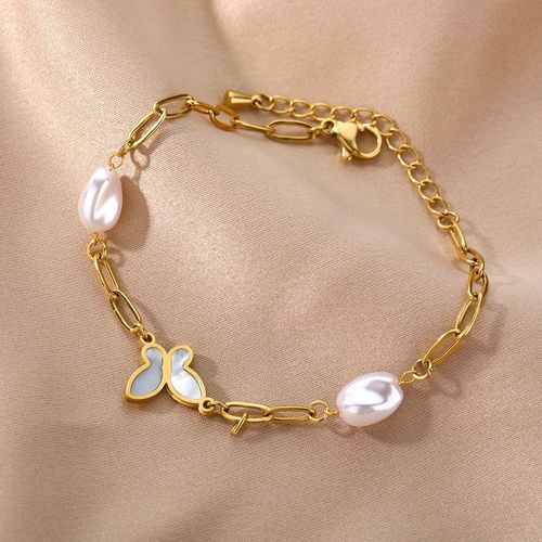 Bracelets Multicouches En Acier Inoxydable Pour Femme, Perle, Papillon, Charme, Optique Haut De Gamme, Bijoux, Cadeau, Mode, Nouveau