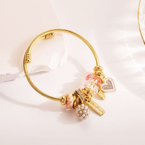 Sion L-Bracelet En Acier Inoxydable Pour Femme, Papillon, Coeur D'amour, Métal, Eau Verte, Bracelets De Luxe, Accessoires De Bijoux