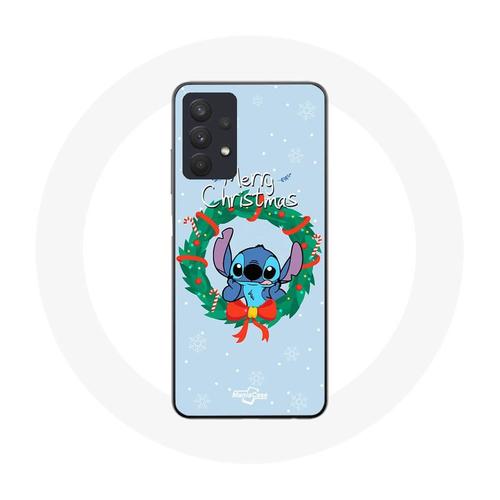 Coque Samsung Galaxy A32 4g Stitch Neige Joyeux Noël Bleu