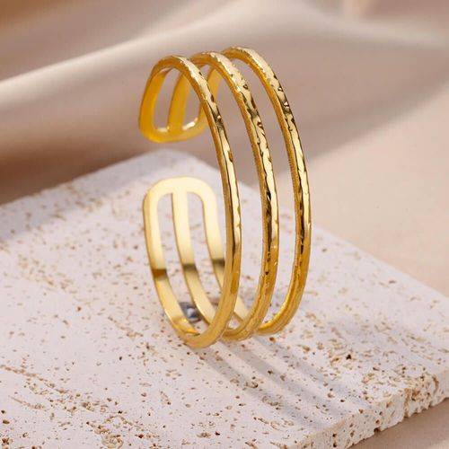 Bracelet En Acier Inoxydable Pour Hommes Et Femmes, Bracelets Punk Dorés, Bracelets En Métal, Bijoux Bohèmes