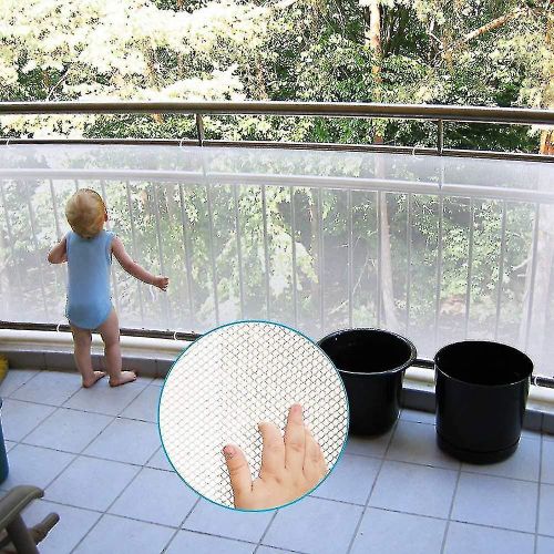 Filet de rail de sécurité de 9,8 pieds pour animal de compagnie / enfants / jouets, filet de sécurité pour enfants, patios, filet d¿escalier de balcon et de rampe, S