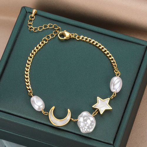 Bracelet À Breloques En Acier Inoxydable Pour Femme, Perle Chimlayered, Étoile, Amour, Papillon, Bracelets De Mariage, Rétro, Punk, Gothique, Bijoux Cadeau