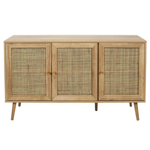 Paris Prix - Buffet 3 Portes En Bois "Bali" 115cm Naturel