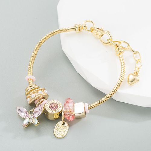 Bracelet En Forme De C¿Ur Papillon Pour Femme, Bijoux De Luxe, Perles En Métal, Cristal, Cadeau D'anniversaire, Nouvelle Tendance, 2023