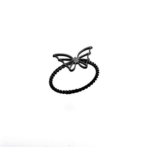 Bague Croix Papillon Torsadée En Acier Inoxydable Pour Femme, Document Doré Punk, Hip Hop Exquis, Cadeau De Fête D'anniversaire Des Travailleurs, Mode