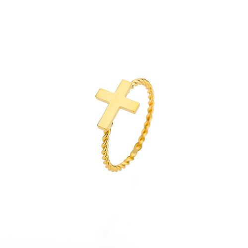 Bague Croix Papillon Torsadée En Acier Inoxydable Pour Femme, Document Doré Punk, Hip Hop Exquis, Cadeau De Fête D'anniversaire Des Travailleurs, Mode