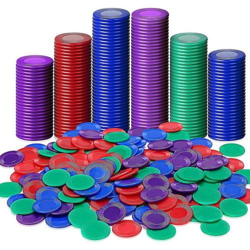 400 Pièces En Plastique Jetons De Poker Jetons De Jeu 4 Couleurs Contre-Carte Pour Jouer À Un Jeu De Comptage Jeu De Bingo