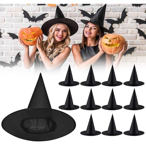12 Pcs Halloween Chapeau De Sorcière Enfant Chapeau De Sorcière Oxford Tissu Pointu Chapeau De Magicien 34 Grande Partie Chapeau De Sorcière