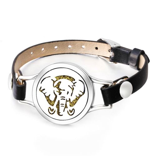 Bracelet D'aromathérapie Arbre De Vie, Diffuseur D'huiles Essentielles De Parfum, Cuir Noir, Médaillons En Acier Inoxydable Pour Partenaire, Cadeau Bien-Aimé