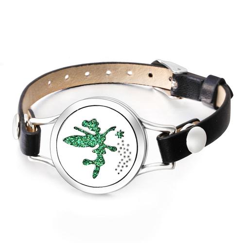 Bracelet D'aromathérapie Arbre De Vie, Diffuseur D'huiles Essentielles De Parfum, Cuir Noir, Médaillons En Acier Inoxydable Pour Partenaire, Cadeau Bien-Aimé