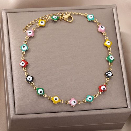 Bracelet Mauvais ¿Il Bleu De Fatima Turquie, Bijoux Faits À La Main, Mille Yeux, Perles En Résine, Élastique