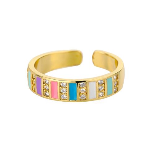Bague Triangulaire En Émail Multicolore Pour Femme, Anneau De Doigt En Acier Inoxydable, Bijoux De Fête, De Voyage, Cadeau