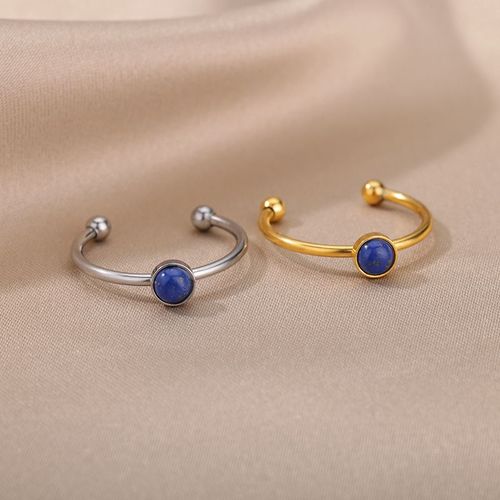 Bague Rétro Colorée En Pierre Naturelle Pour Femme, Anneau De Doigt Avec Ouverture Réglable, Charme De La Journée De Léon, Cadeau De Bijoux À La Mode