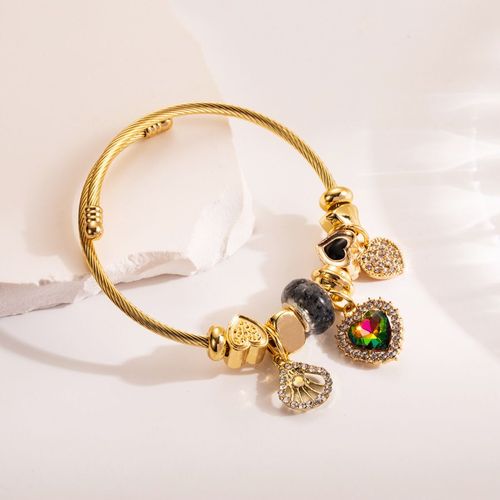 Sion L-Bracelet En Acier Inoxydable Pour Femme, Papillon, Coeur D'amour, Métal, Eau Verte, Bracelets De Luxe, Accessoires De Bijoux