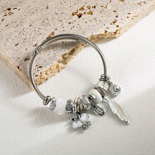 Sion L-Bracelet En Acier Inoxydable Pour Femme, Papillon, Coeur D'amour, Métal, Eau Verte, Bracelets De Luxe, Accessoires De Bijoux