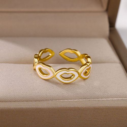 Bague Colorée En Forme De C¿Ur D'amour Pour Femme, Anneau Ouvert Réglable, Goutte À Goutte D'huile Douce, Émail, Matiques En Métal, Bijoux De Couple, Nouveau
