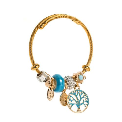 Sion L-Bracelet En Acier Inoxydable Pour Femme, Papillon, Coeur D'amour, Métal, Eau Verte, Bracelets De Luxe, Accessoires De Bijoux