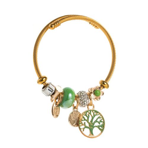 Sion L-Bracelet En Acier Inoxydable Pour Femme, Papillon, Coeur D'amour, Métal, Eau Verte, Bracelets De Luxe, Accessoires De Bijoux