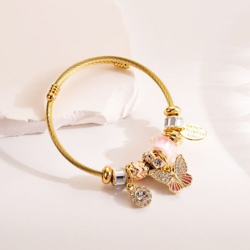 Sion L-Bracelet En Acier Inoxydable Pour Femme, Papillon, Coeur D'amour, Métal, Eau Verte, Bracelets De Luxe, Accessoires De Bijoux