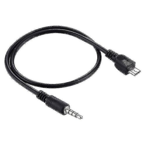 3.5mm mâle à micro usb mâle audio aux câbles auxiliaires, longueur: environ 40cm (noir)