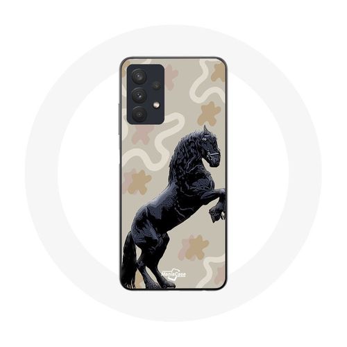 Coque Pour Samsung Galaxy A32 5g Frison Noir Race De Cheval
