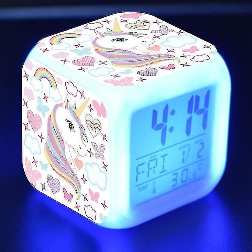Réveil numérique 7 Led Couleur Changeant Lumière De Nuit Lumineuse