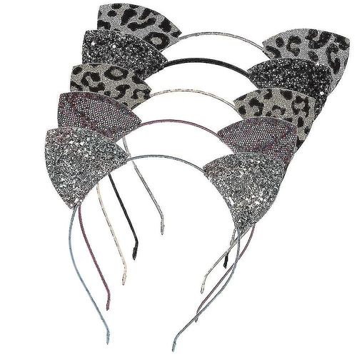 Party Beauty Delicate Colour Glitter / Leopard Print Cat Ears Hair Headbands Hair Bands Party Decoration For Girls And Women, Assorted Colors, One Size, P