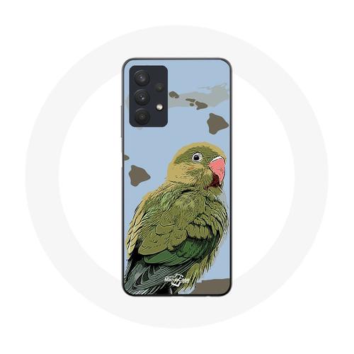 Coque Pour Samsung Galaxy A32 5g Perruches Oiseaux Vert