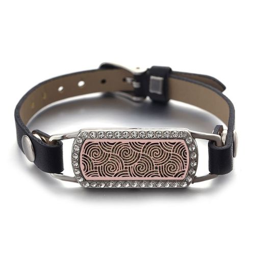 Bracelets En Cuir Rectangulaires En Acier Inoxydable Rose Doré, Bijoux D'arôme Multi-Styles, Parfum, Huile Essentielle, Médaillon Magnétique