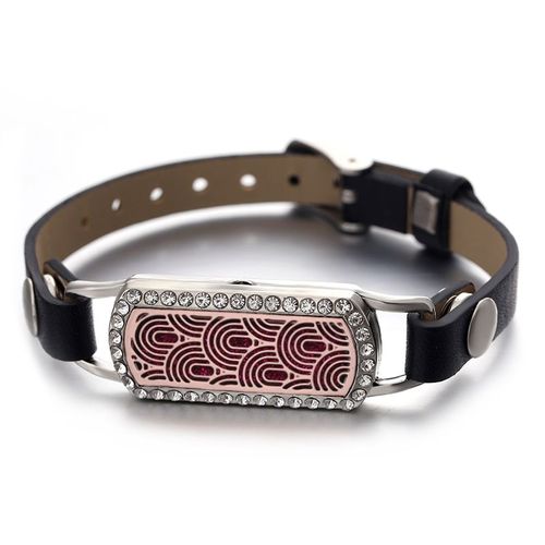 Bracelets En Cuir Rectangulaires En Acier Inoxydable Rose Doré, Bijoux D'arôme Multi-Styles, Parfum, Huile Essentielle, Médaillon Magnétique