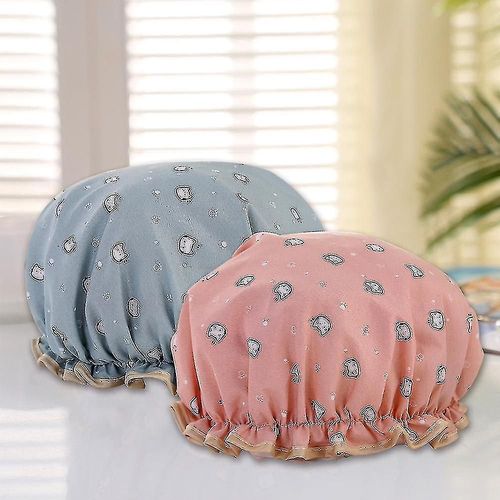 Bonnets De Douche, Bonnet De Bain Pour Femmes Imperméables Et Réglables Double 