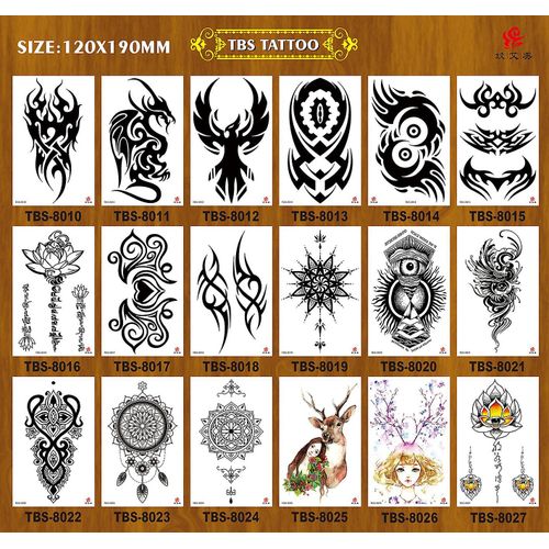 2pcs Imperméable À L¿Eau Tatouage Temporaire Faux Tatouage Body Art Sticker Cover Set 