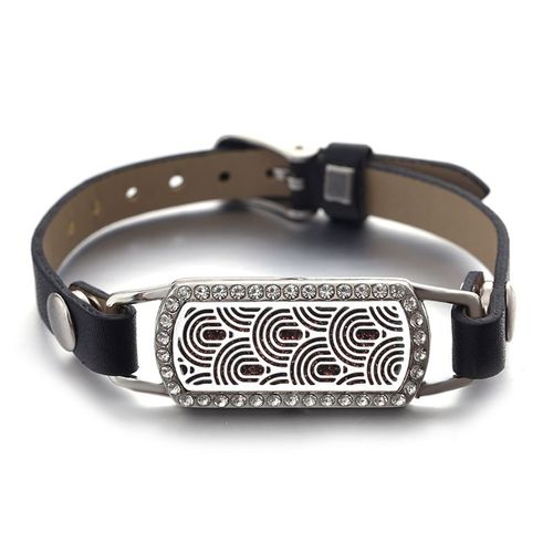 Bracelets En Cuir Rectangulaires En Acier Inoxydable Rose Doré, Bijoux D'arôme Multi-Styles, Parfum, Huile Essentielle, Médaillon Magnétique