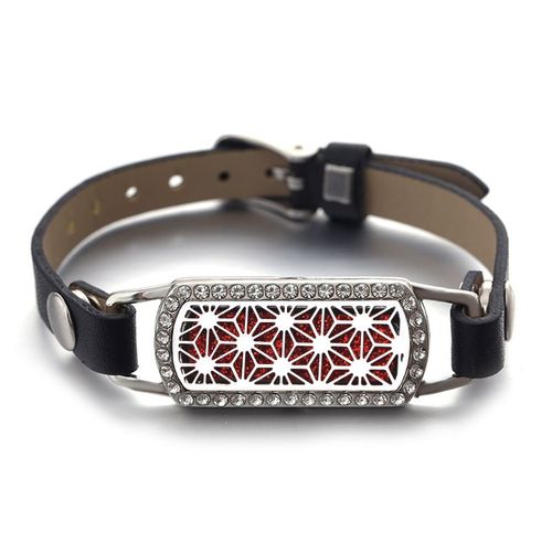 Bracelets En Cuir Rectangulaires En Acier Inoxydable Rose Doré, Bijoux D'arôme Multi-Styles, Parfum, Huile Essentielle, Médaillon Magnétique