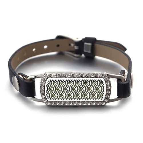 Bracelets En Cuir Rectangulaires En Acier Inoxydable Rose Doré, Bijoux D'arôme Multi-Styles, Parfum, Huile Essentielle, Médaillon Magnétique