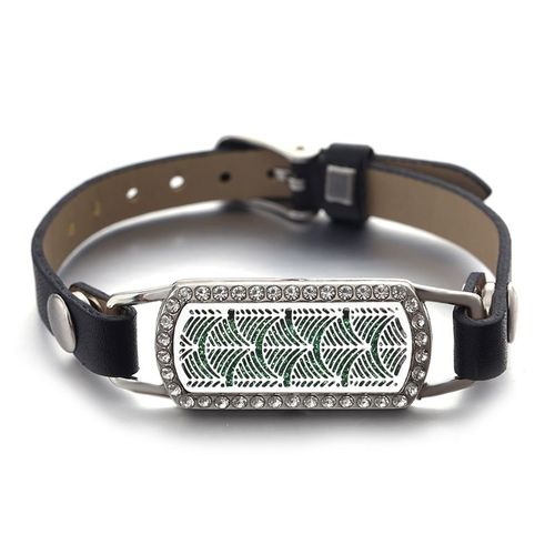 Bracelets En Cuir Rectangulaires En Acier Inoxydable Rose Doré, Bijoux D'arôme Multi-Styles, Parfum, Huile Essentielle, Médaillon Magnétique