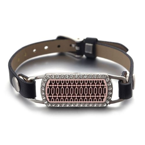 Bracelets En Cuir Rectangulaires En Acier Inoxydable Rose Doré, Bijoux D'arôme Multi-Styles, Parfum, Huile Essentielle, Médaillon Magnétique