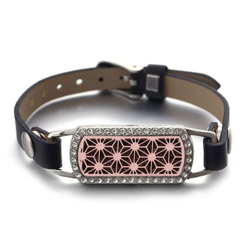 Bracelets En Cuir Rectangulaires En Acier Inoxydable Rose Doré, Bijoux D'arôme Multi-Styles, Parfum, Huile Essentielle, Médaillon Magnétique