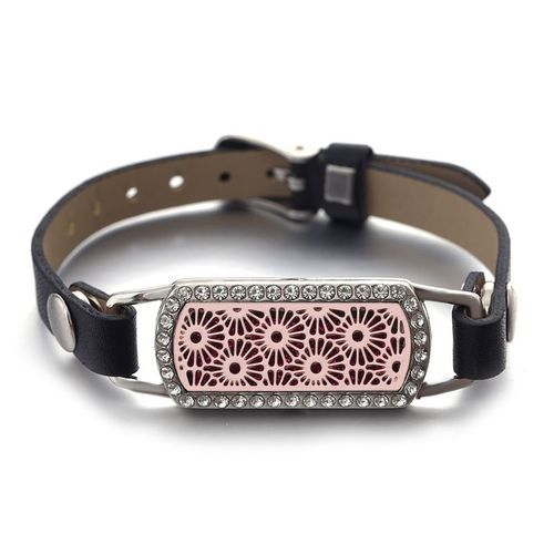Bracelets En Cuir Rectangulaires En Acier Inoxydable Rose Doré, Bijoux D'arôme Multi-Styles, Parfum, Huile Essentielle, Médaillon Magnétique
