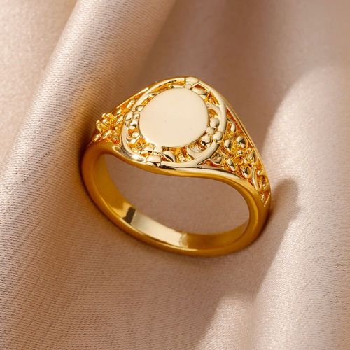 Bagues En Acier Inoxydable Galvanisées Pour Femmes, Matiques Réglables, Bijoux De Luxe, Accessoires, Vente En Gros, Document Doré