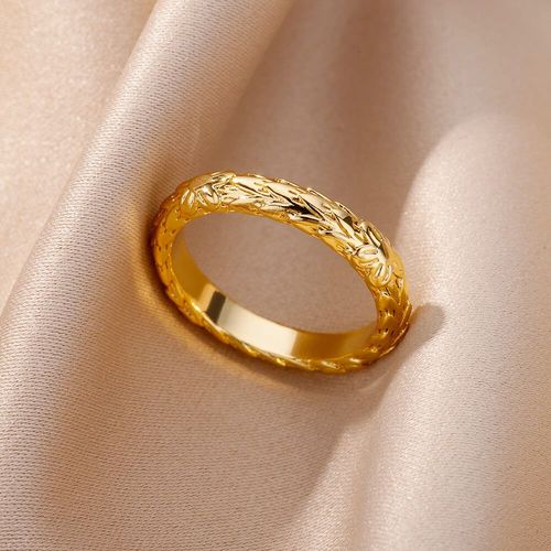 Bagues En Acier Inoxydable Galvanisées Pour Femmes, Matiques Réglables, Bijoux De Luxe, Accessoires, Vente En Gros, Document Doré