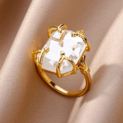 Bagues En Acier Inoxydable Galvanisées Pour Femmes, Matiques Réglables, Bijoux De Luxe, Accessoires, Vente En Gros, Document Doré