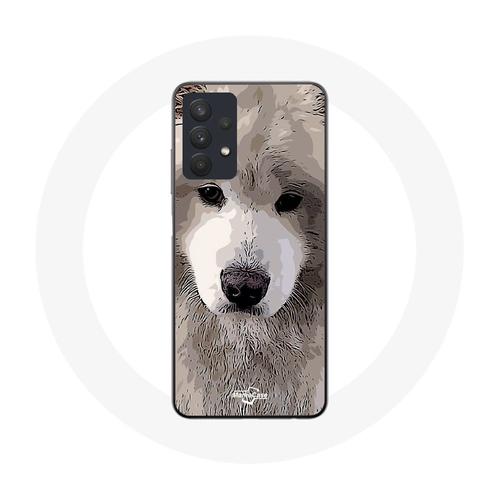 Coque Pour Samsung Galaxy A32 5g Samoyède Gris Race De Chiens