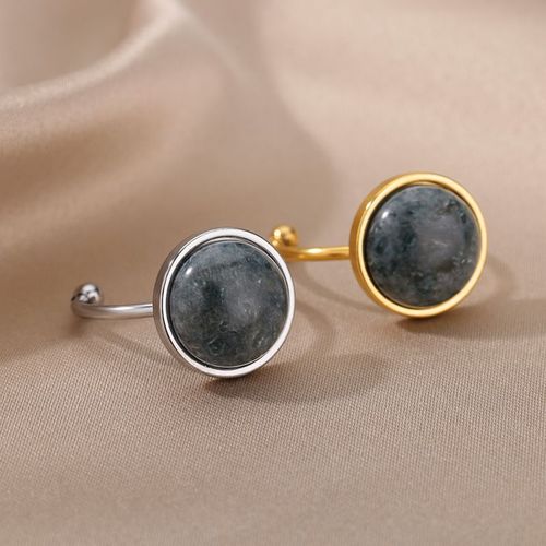 Bague Bohème Colorée En Pierre Naturelle Pour Femme, Bijou Vintage Avec Ouverture Réglable, Charme De Travailleur, Cadeau, 2022