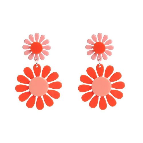 Boucles D'oreilles Bohémiennes En Fleurs Colorées Pour Femmes, Pendentif En Acrylique Noir Et Jaune, À Fleurs Élégantes, Mode Coréenne, Cadeau, 2022