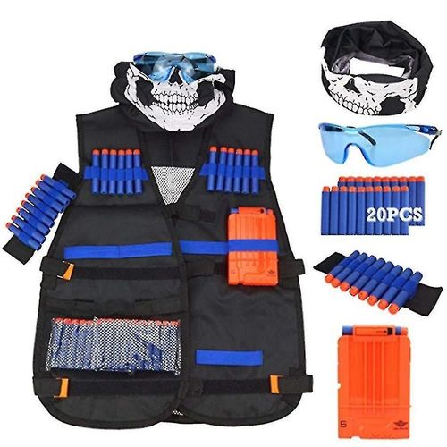 Kit De Gilet Tactique Nerf Shootout Pour Enfants Avec Balle, Masque, Bracelet Et Lunettes De Protection