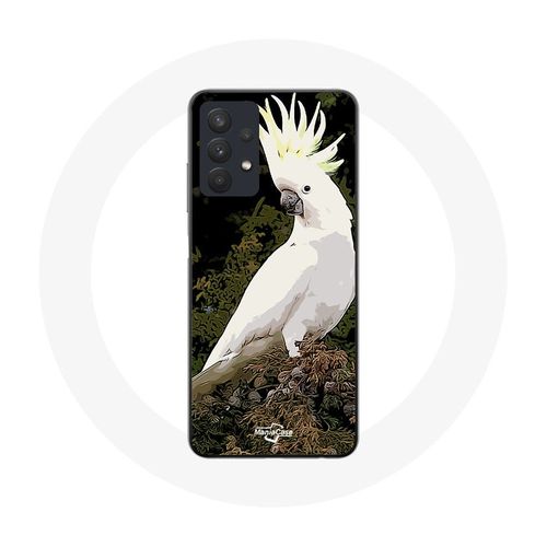 Coque Pour Samsung Galaxy A32 5g Cacatoes Perroquets Blanc Sur L'arbre