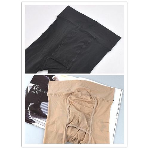 Chaussettes À L'huile Brillantes Pour Hommes,Collant En Soie,Bas En Nylon,Sexy,Blanc,Lot De 2