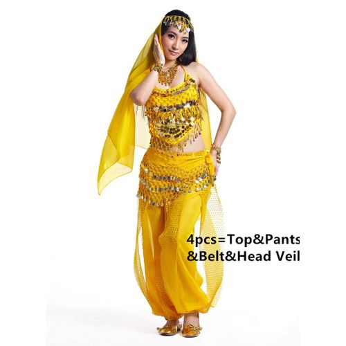 Costumes De Danse Du Ventre Pour Femmes,Pantalon Bollywood,Robe De Danse Du Ventre Indienne Et Égyptienne,Grande Taille Pour Adultes,4 Pièces